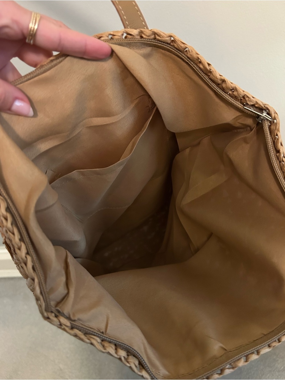 Woven Straw Tote Bag in Tan - Picture 2 of 2